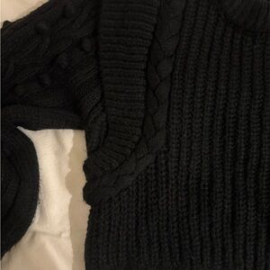 FARM Rio Black Braided Chunky Knit Sweater